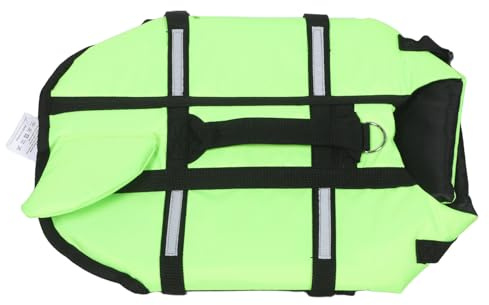 CLISPEED Giubbotto di Sicurezza per Cani da Passeggio Riflettente Verde Fluorescente M Maniglia Robusta e Cinturini Regolabili Giubbotto di Salvataggio ad Alta Visibilità per Cuccioli e