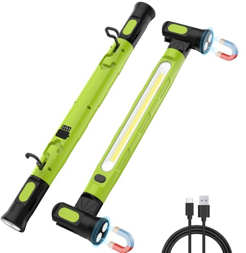 ERAY Faro LED Ricaricabile 3000LM, 6000mAh Lampada da Lavoro LED Ricaricabile, Lampada di Ispezione con Base Magnetica e Gancio 3 Modalità IP55, Faretto LED da Cantiere per Cofano/Garage/Officina