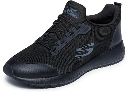 Skechers Women's Squad Sr Food Service Shoe Shoe, Black, 7 Wide