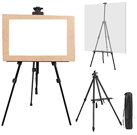 TRS® CAVALLETTO TREPPIEDE QUADRO TELA DISEGNO PITTORE PITTURA DIPINGERE CASA MOSTRA TABLEAU MATRIMONIO STATIVO HOBBY TEMPO LIBERO CON SACCA PER TRASPORTO MANUALE FAI DA TE