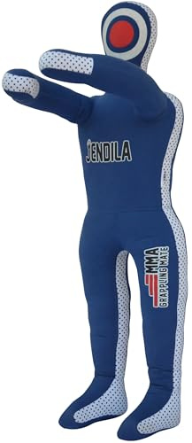 Jendila Brottningsdummy-MMA Jiu Jitsu Brottning Dummy Tillverkad av hållbara kanvastyger MMA dummy (OFYLLED) (blå, 54 tum)