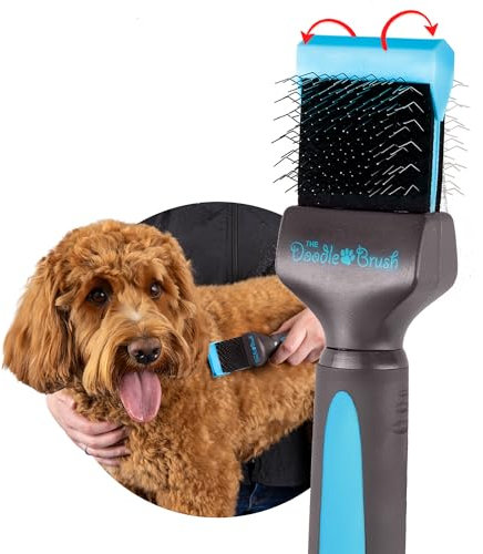 The Doodle Brush - Hundebürste für Goldendoodles & Labradoodle, hundebü langhaar Pudelbürste - entfilzer für hunde - zupfbürste hund, Entwirrungsbürste für Hunde - Hundehaarbürste (Einzelkopf)