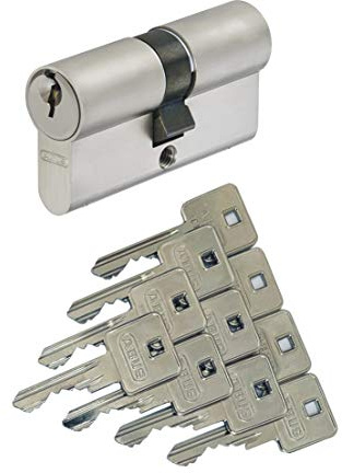 ABUS A93 Doppelzylinder 35/35mm mit 10 Schlüssel, mit Not-u. Gefahrenfunktion und Bohrschutz, Profil C73 C83