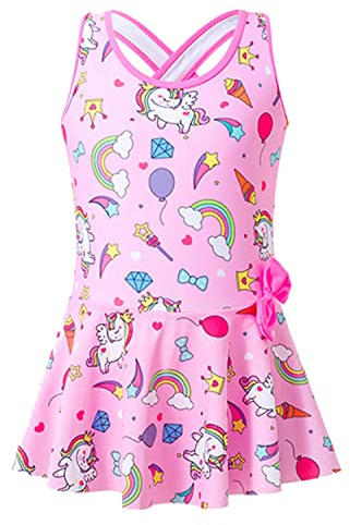 Maillots de Bain Filles Licorne Une pièce Costume de Natation Mignon Maillot de Bain pour Enfants Sangle épaisse