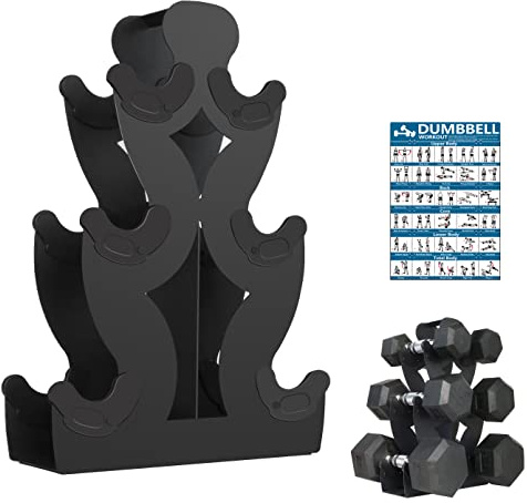Dumbbell Storage Rack Weight Organizer Rack Only for Home Gym Weight Rack No need Assembly (3-Tier)
