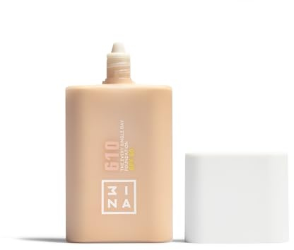 3INA MAKEUP - The Every Single Day Foundation SPF 50 610 - Fondotinta Extra chiara con sottotoni freddi da SPF 50 e Niacinamide al 2% - Copertura modulabile - Vegan - Cruelty Free