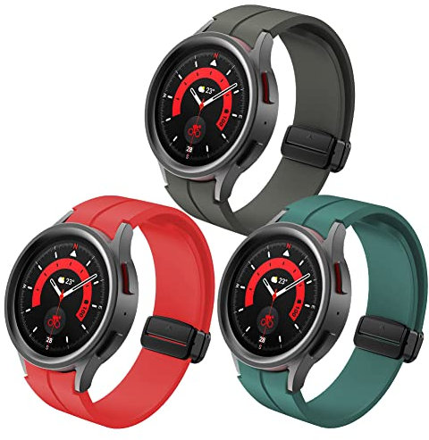 FunBand kompatibel mit Samsung Galaxy Watch 5, 20mm Magnetisches Armband weiches Textur Silikon Ersatzarmband ist für Samsung Galaxy Watch 5 Pro 45mm Samsung Galaxy Watch 4 40mm / 44mm Smart Watch
