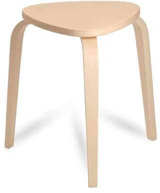 home stuff KYRRE Stacking Bar Stool Durable & Easy Wooden Stools, Solid Wood Stackable Tripod Stools, Space Saving, Breakfast & Dining Chair for Home, Living Room, Kitchen & Office, 42x45 CM (Birch)