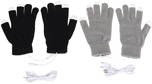 Abaodam 2 Paar USB beheizbare Handschuhe Touchscreen-Handschuhe Arbeitshandschuhe für Damen Winterhandschuhe elektrisch beheizte Handschuhe wärmende Handschuhe Erhitzt Handschuhe