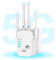 AXFEE WLAN Verstärker, WLAN Repeater 1200Mbit/s 5GHz WiFi Repeater WiFi Verstärker, LAN/WAN Port, Support 3 Modus, Kompatibel mit Allen Standard Router AP/Router/Booster