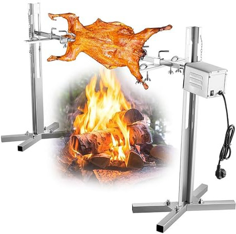Kit De Parrilla Eléctrica Para Barbacoa, Horno De Cordero Entero De Acero Inoxidable, Ajuste De Altura De 5 Niveles, Adecuado Para Carne De 50-70 Kg, Fácil De Desmontar