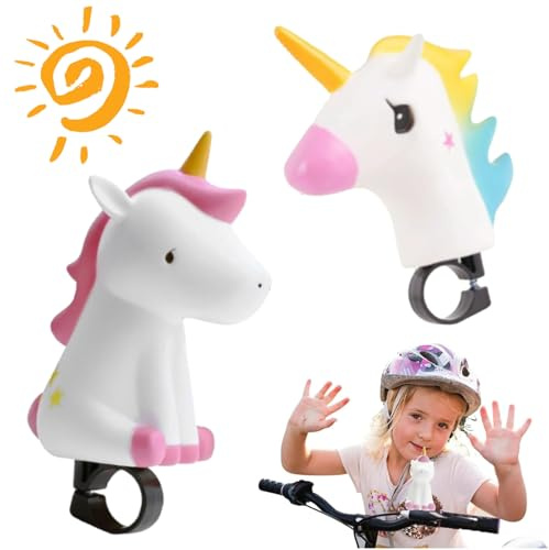 Homefantasy 2 pezzi Clacson da Bicicletta per Bambini,Clacson per bicicletta per bambini divertente clacson triciciclo o ruota, per premere e rilasciare, facile da montare con fissaggio regolabile
