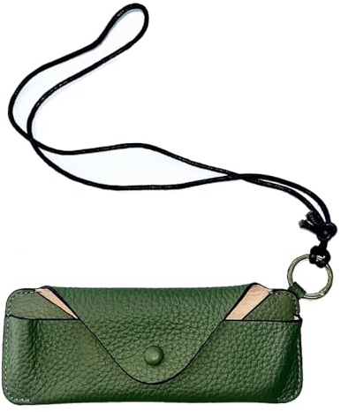 ONEBO Funda Gafas Blanda, 1 Piezas Verde Oscuro Funda para Occhiali, Botones Presión Moda Funda Occhiali de Sol, para Gafas Sol, Gafas Miopía