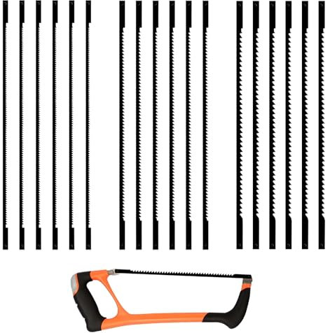 24 Pièces Lames de Scie à Chantourner 127mm, 10/15/18/24Lame de Scie a Metaux, Pour Couper Le Bois, Le Plastique et Le Métal(Noir)