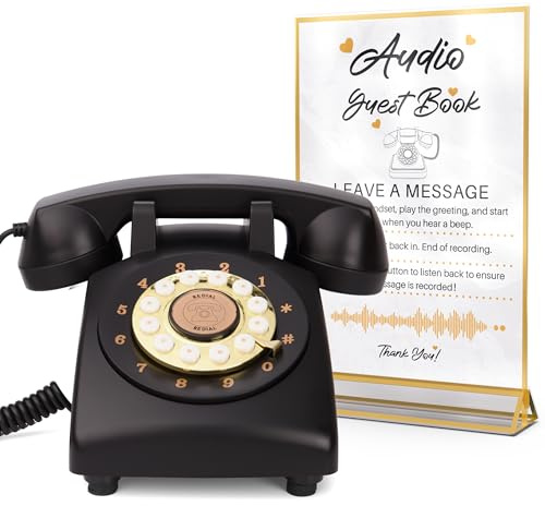 FiayaCom Libro degli Ospiti Audio per Matrimoni, Telefono da 32GB con Memoria per Messaggi Audio Personalizzati, Volume Regolabile, con Funzione di Riproduzione dei Messaggi, Adatto a Tutti i Tipi di