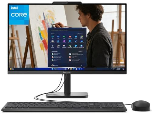 Lenovo IdeaCentre 24 23.8 All-in-One with Lifetime Office 365 for Web, 16GB DDR4 RAM, 1TB PCIe SSD, Intel N100 Processor, FHD AIO Desktop Computer, WiFi 6, Bluetooth, Jet Black, Win 11 Home
