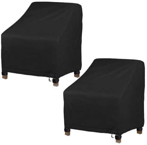 Tktouci Funda para Sillas de Exterior,Juego de 2 Fundas Impermeables para Sillones Giratorios | Muebles Protector 79 x 84 x 91 cm para Patio Jardín Porche Playa Césped