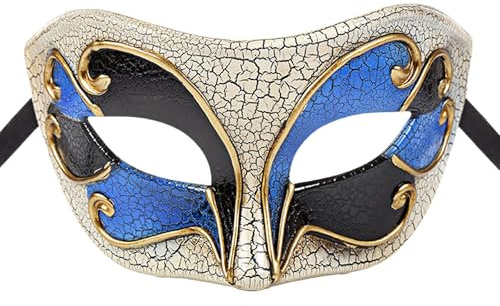 OIDEA Maskerad för män venetiansk mask: fanom av operan spricka effekt halvmask gotisk vintage halloween retro ögonmask för män fest cosplay scenframträdande karneval, Plast
