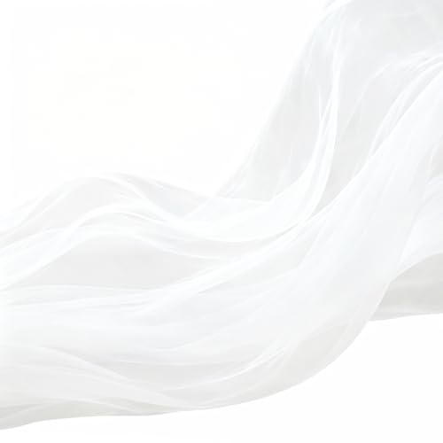 Mjukt organza-tylltyg 160 cm x 3 meter/5 m/10 m, transparent nättyg för sömnad för bröllop, fest, valv, klänning, tyllkjol, slöja och gör-det-själv-dekoration (vit, 160 cm x 10 m)