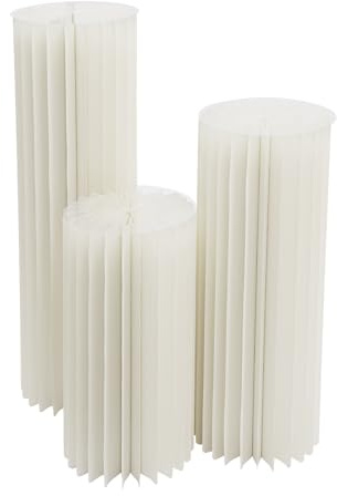 3 stycken vikbara papperskolonner, 30 x 60/80/100 cm cylinder basvisning, kartong blompelare, bröllop, vaser för förlovning, födelsedag, bordsdekoration, dekoration (3 stycken, 30 x 60/80/100 cm)