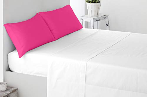 Miracle Home Kissenbezug, weich und bequem, zweiteilig, Baumwolle, 50% Polyester, Fuchsia, Bett 150 cm, 2