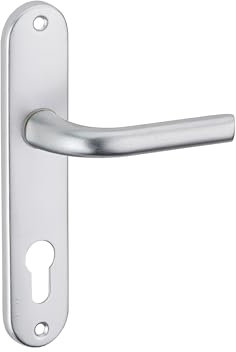 THIRARD - Ensemble de Poignées pour Porte d'Entrée - Trou de Cylindre - Carré 7 mm - Entr'Axes 165 mm - Finition Anodisé Argent - Modèle Leto - Pratique et Esthétique
