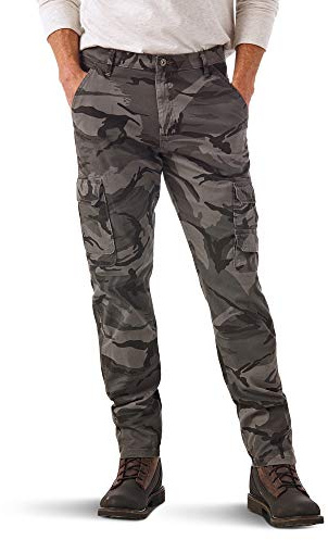 Wrangler Authentics, Pantalón Cargo Regular cónico para Hombre, Camuflaje Gris, 38W x 32L