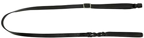 GOLEYGO Hundeleine Vegas, Schwarz, Echtes Leder, Größe S 1,05-1,65m, Sicherer Magnet-klick-verschluss, Inkl. Adapter-Pin, Hundeleine für kleine Hunde bis 15kg, Maximale Belastung 100kg