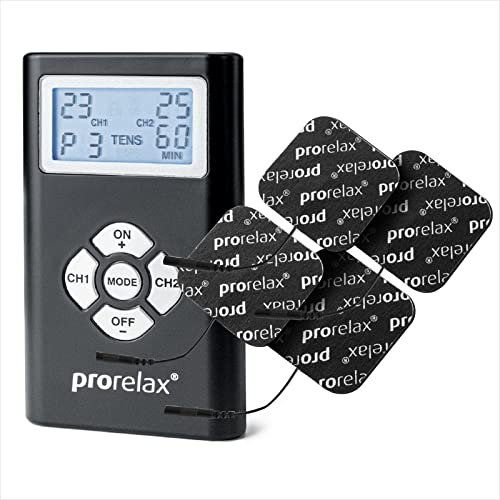 prorelax TENS/EMS Duo Blackline | Electrostimulation Device | 2 therapies with one Device | Natural Therapy Against Chronic Pain and for Muscle Building | Massage Device Against Tension