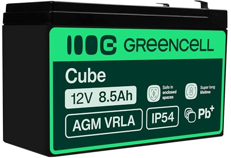 Green Cell AGM 12V 8.5Ah VRLA Blybatteri för högtalare och våg