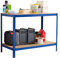 Neo Black Steel Heavy Duty Metal Workbench Bench Benches Table Garage DIY Shed Warehouse Work Tool Workshop Woodwork 90x120x60cm (Blue)