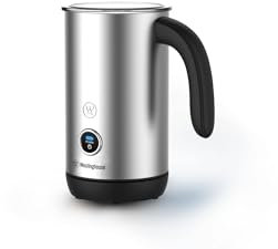 WESTINGHOUSE Elektrisk mjölkskummare elektrisk basic-serien, 200 ml kapacitet, non-stick beläggning, varmt och kallt mjölkskum, för cappuccino, latte macchiato och kakao, 360° bas, silver