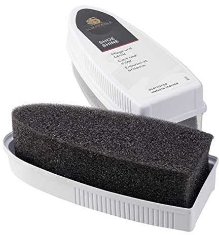 Solitaire Shoe Shine, farbloser Glanz-Schwamm mit echtem Bienenwachs zur Schuhpolitur für brillanten Glanz, geeignet für Schuhe, Stiefel, Taschen aus Glattleder