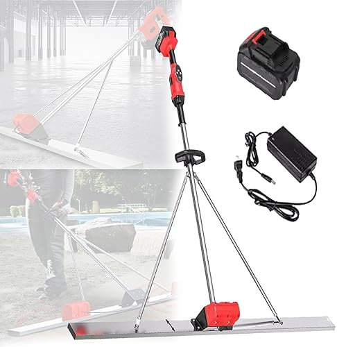 DOZPAL Strumento Elettrico per la Finitura e Il livellamento del calcestruzzo con tavola in Acciaio Inossidabile e Motore di Vibrazione Wireless, vibratore per calcestruzzo Alimentato a Batteria