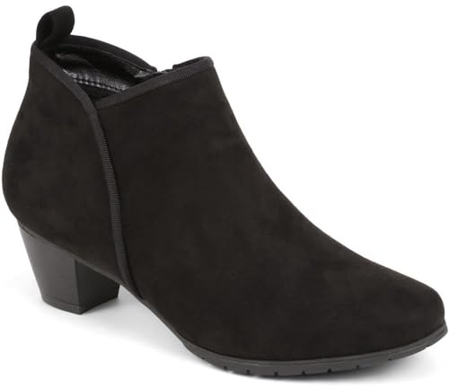 Pavers Heeled Short Ankle Boots - Black Size 6