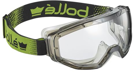 Bolle Globe sealed safety goggles with clear lens offer full eye protection. Anti-fog coated comfortable fit and ideal for dusty chemical or high-risk environments.