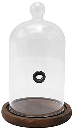 MDEOOSKY Campana para ahumar con base de madera, accesorio para infusor de humo, para postres alimentos y bebidas, cúpula de cristal clásica para pistola de ahumado y cócteles