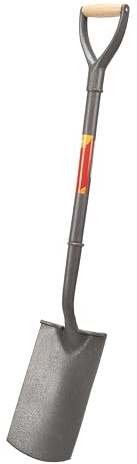 Amtech - Treaded Spade, Heavy Duty Garden Spade for Digging, Preparing Garden Beds, Loosening Soil, and More, Durable All-Steel Body, Hammertone Grey Finish (28”)