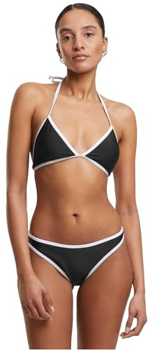 Urban Classics Damen Bikini Ladies Retro Triangle Bikini, Zweiteiliger Badeanzug mit Schnürung, aus recyceltem Material, Größen XS - XL