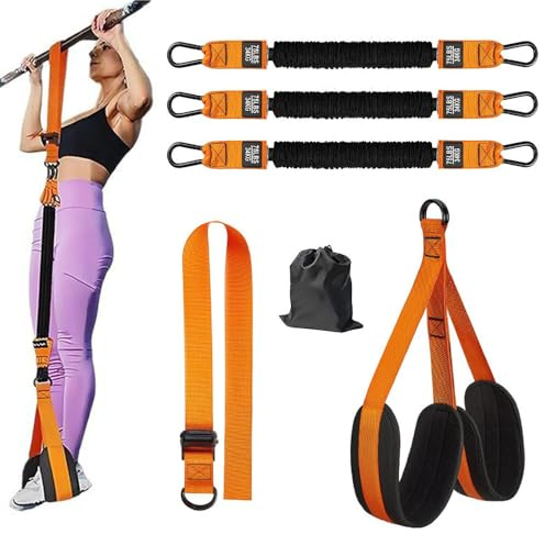 LUFEIS Pull Up Assistance Bands, Heavy Duty Resistance Band with 3 Resistance Level up to 225LBS, Adjustable Weight/Size with Feet/Knee Rest, Exercise Band for Strength Training, Workout Bands for Men