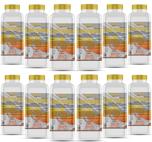 GiDeli bioetanol 12 l luktfri 96,6 % etanol för inomhus och utomhus kaminer – tillverkad av majs och sockerbetor