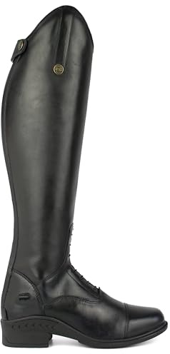 GS Equestrian & Country Adult Tall Riding Boots – Black Leather Equestrian Boots with Lace Front – Competition & Everyday Riding