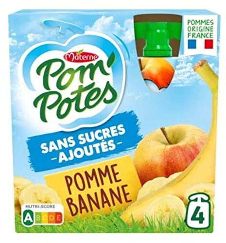 Materne Spécialité de Fruits Pomme et Banane, 4 x 90g