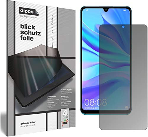 dipos I Sichtschutz-Folie matt kompatibel mit Huawei P30 Lite (2020) Blickschutzfolie Display-Schutzfolie Privacy-Filter (Kleiner als das Glas, da Dieses gewölbt ist)