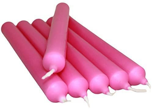 REQUISITE NEEDS Pack of 10 x Colourful Paraffin Wax Dinner Stick Candles (Hot Pink)