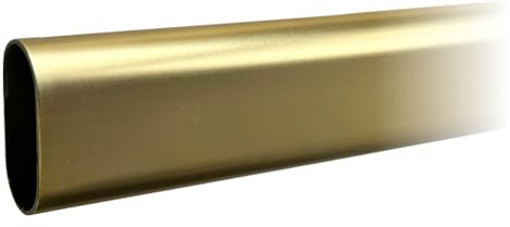 36 Satin Brass Oval Closet Rod | Heavy Duty Wardrobe Clothes Pole | 1 Pack