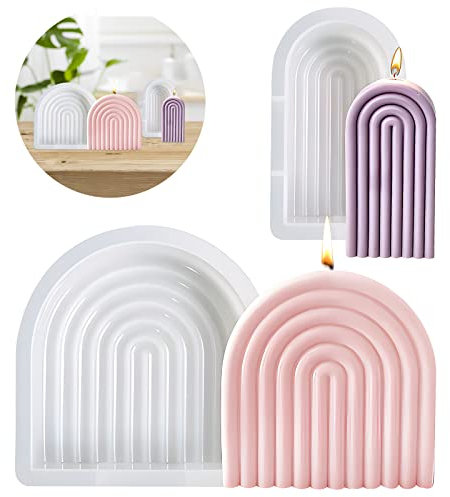 APOMOONS 2 Pcs Kerzenformen N-förmiger zum gießen, Regenbogenbrücken Silikonkerzenform Große Kerzen formen Silikon, silikonform 3D Silikonformen DIY zur Herstellung von Seife, Handwerk Ornamente, 002