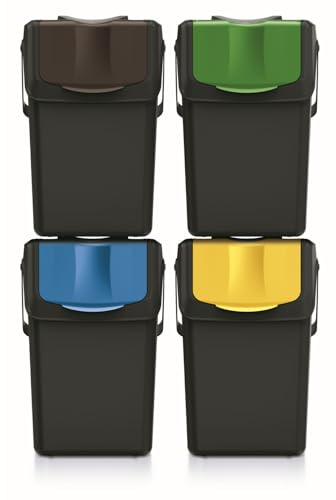 Keden SORTI BOX Juego de Cubos de Reciclaje Apilables (4, 25L)