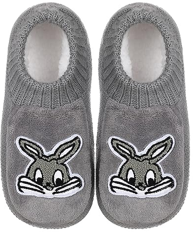ZYZX Chaussons Chaussettes pour Femme Hiver Mignon Antidérapante Chaudes Tricot Amusantes et moelleuses Polaire Pantoufles Animaux Confortables et douces