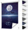 smartdemo Verdunklungsrollo ohne Bohren & mit Bohren, Blau 45x120cm(BxH), Klemmrollo Fensterrollo Leuchtsterne und Mond, Thermorollo Sichtschutz und Sonnenchutz, Klemmrollo rollos für Fenster